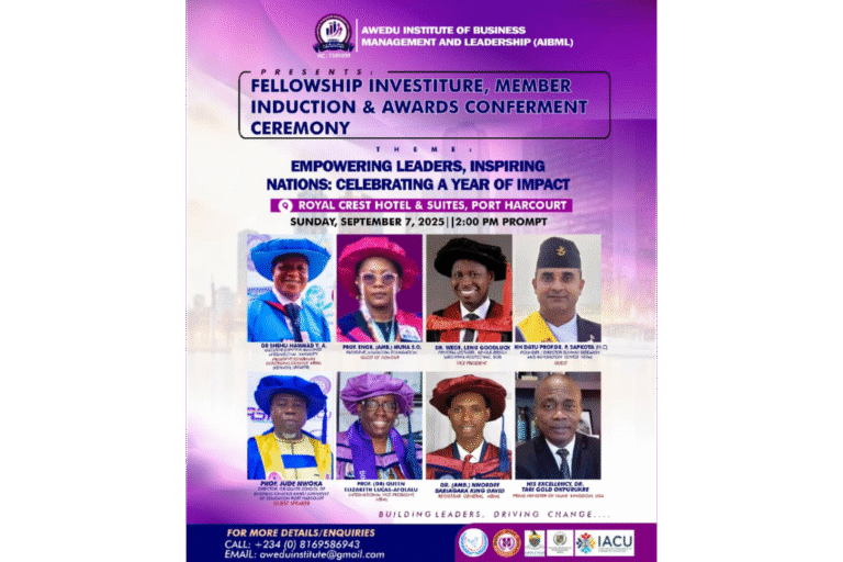 Global Leaders to Converge in Port Harcourt for AIBML Fellowship, Awards Event.