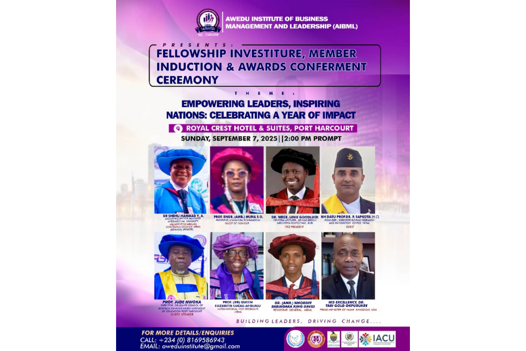 Global Leaders to Converge in Port Harcourt for AIBML Fellowship, Awards Event.